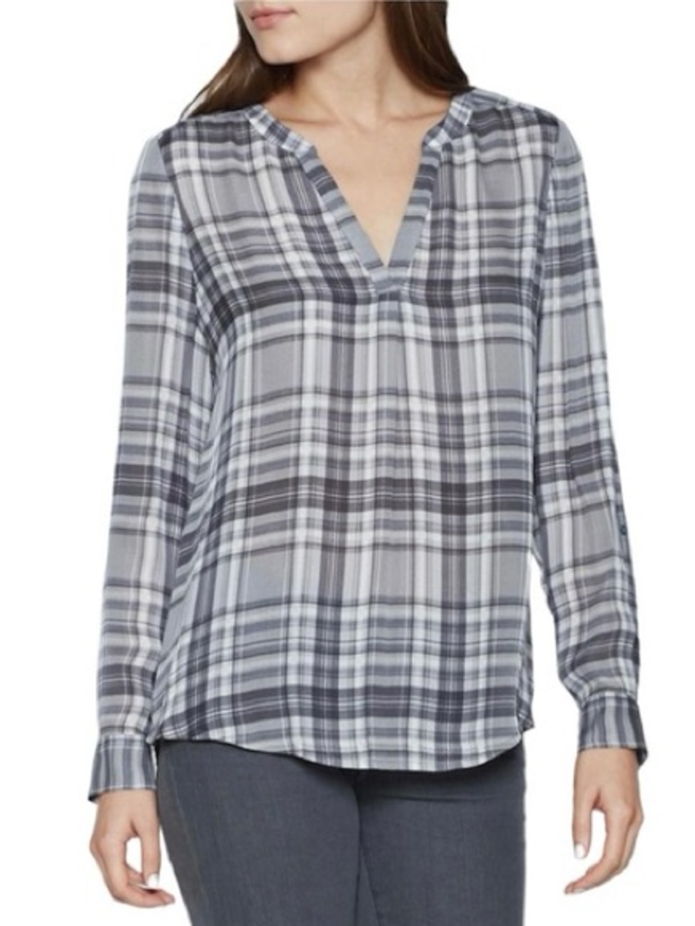 Joie Plaid‎ Silk Popover Blouse Small
